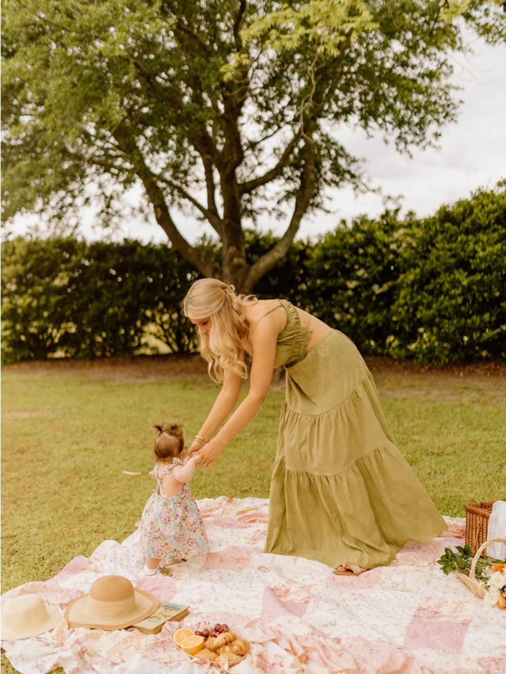 Olive Green Tiered Maxi Dress